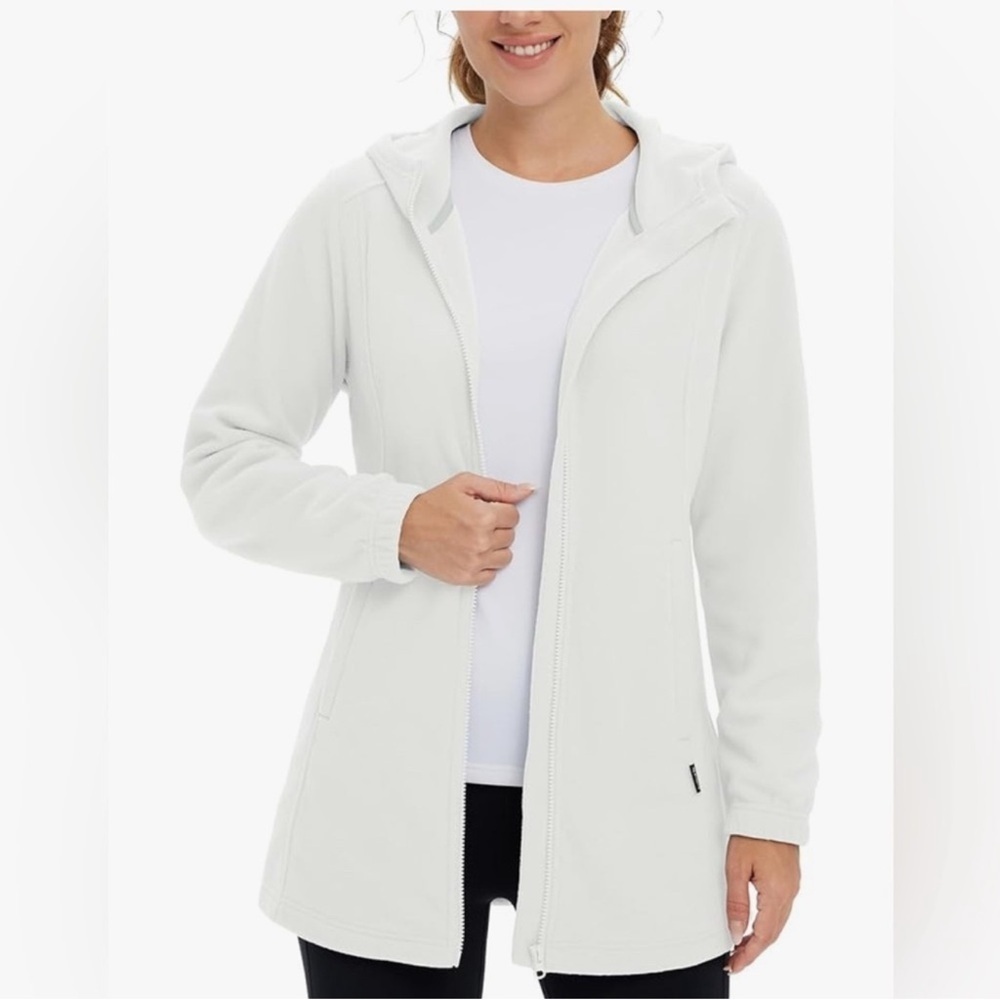 Baleaf Women's Fleece Light Gray Full Zip Jacket 2X NWT